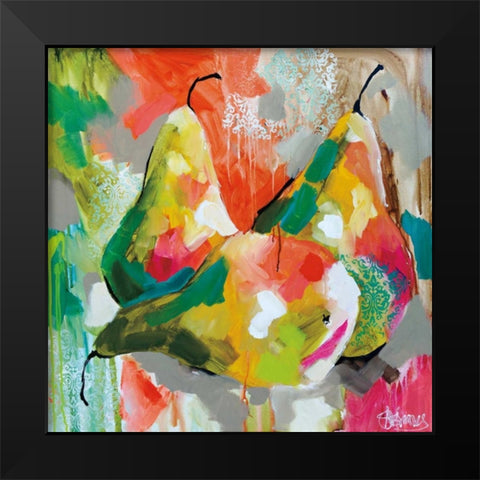 Sunlit Pears Black Modern Wood Framed Art Print by Brooks, Amanda J.