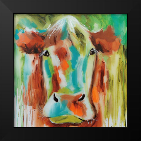 Misty Pasture Black Modern Wood Framed Art Print by Brooks, Amanda J.