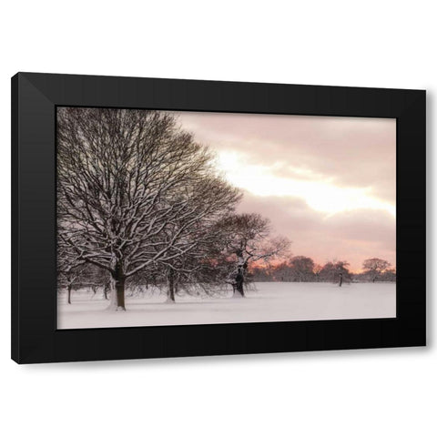 Rosy Sunset Black Modern Wood Framed Art Print by Frank, Assaf
