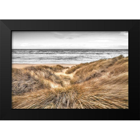 Beach Dunes Black Modern Wood Framed Art Print by Frank, Assaf