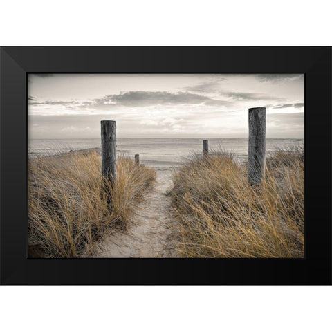 Beach Day Black Modern Wood Framed Art Print by Frank, Assaf