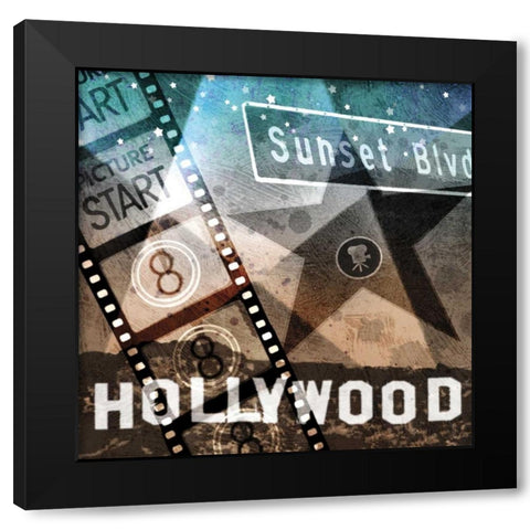 Sunset Blvd. Black Modern Wood Framed Art Print with Double Matting by Mallett, Keith