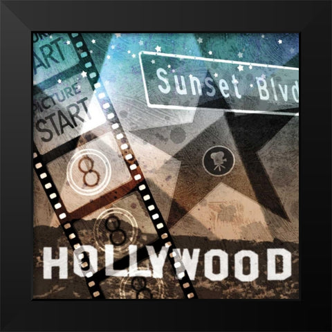 Sunset Blvd. Black Modern Wood Framed Art Print by Mallett, Keith