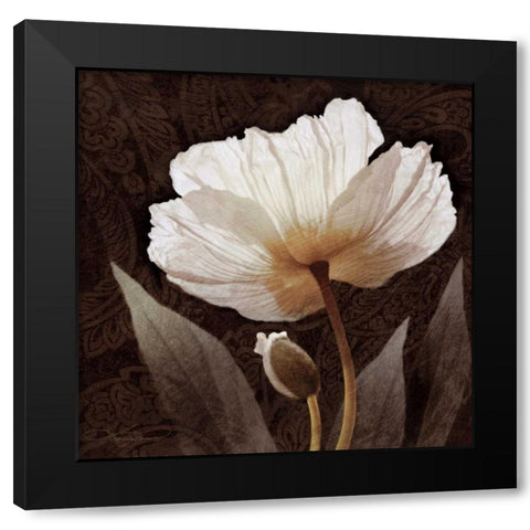 Paisley Poppy I Black Modern Wood Framed Art Print with Double Matting by Mallett, Keith