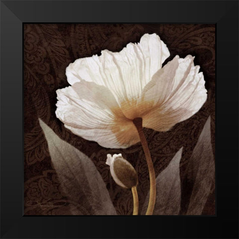 Paisley Poppy I Black Modern Wood Framed Art Print by Mallett, Keith