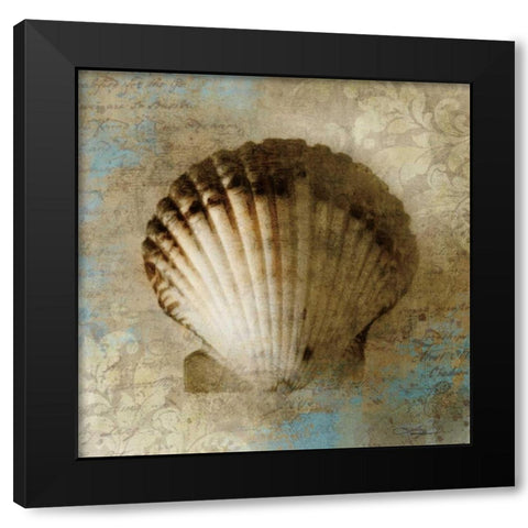 Seaside Souvenir Black Modern Wood Framed Art Print with Double Matting by Mallett, Keith
