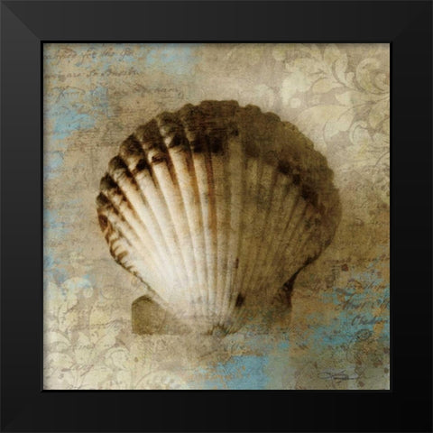 Seaside Souvenir Black Modern Wood Framed Art Print by Mallett, Keith