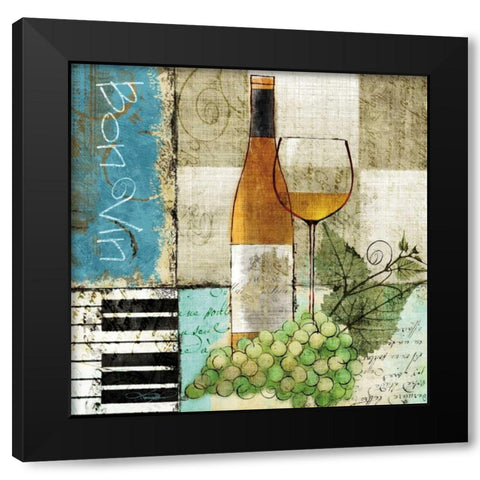 Bon Vin Black Modern Wood Framed Art Print with Double Matting by Mallett, Keith