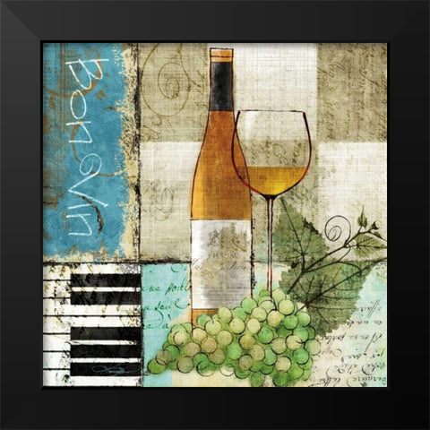 Bon Vin Black Modern Wood Framed Art Print by Mallett, Keith
