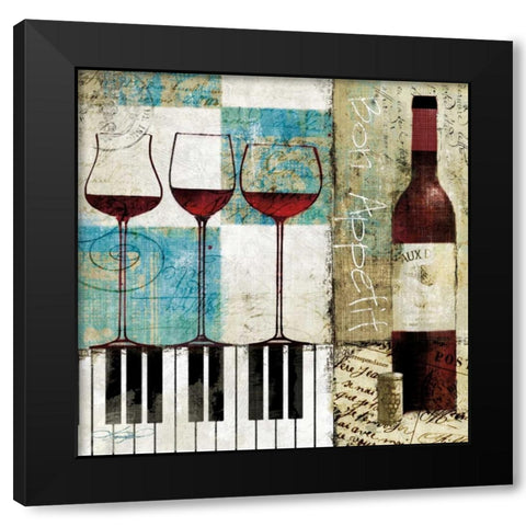 Bon Appetit Black Modern Wood Framed Art Print with Double Matting by Mallett, Keith