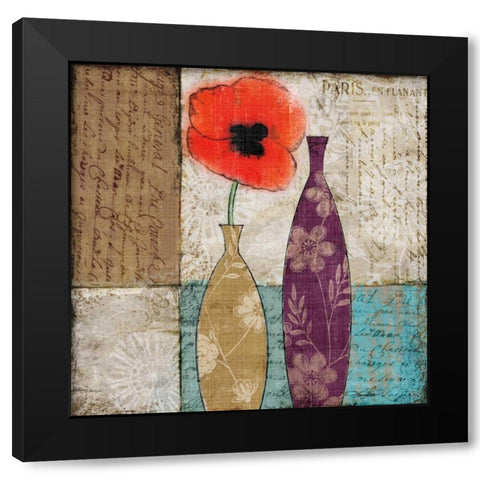 Le Pavot Rouge Black Modern Wood Framed Art Print by Mallett, Keith
