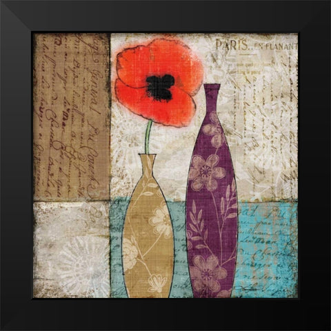 Le Pavot Rouge Black Modern Wood Framed Art Print by Mallett, Keith