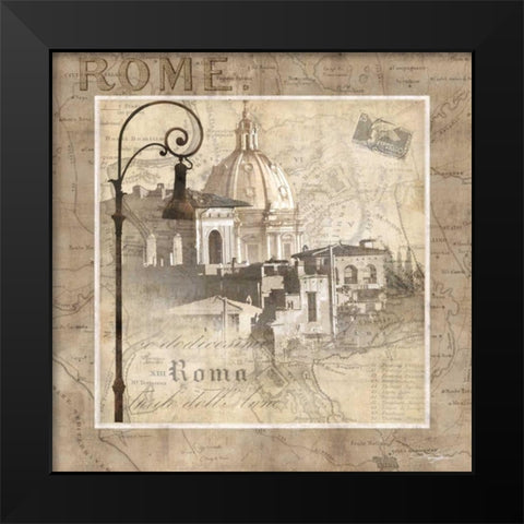 When in Rome Black Modern Wood Framed Art Print by Mallett, Keith