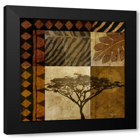 Acacia Sunrise I Black Modern Wood Framed Art Print by Mallett, Keith