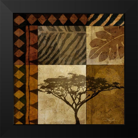 Acacia Sunrise I Black Modern Wood Framed Art Print by Mallett, Keith