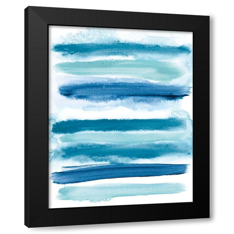 Waves II Black Modern Wood Framed Art Print with Double Matting by Vindedzis, Rita