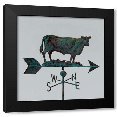Rural Relic Cow Black Modern Wood Framed Art Print by Fisk, Arnie