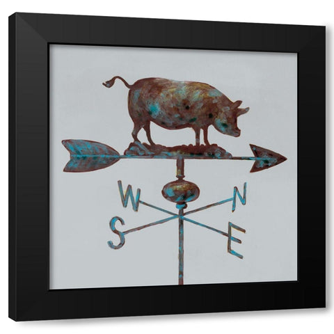 Rural Relic Pig Black Modern Wood Framed Art Print by Fisk, Arnie