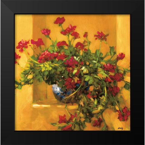 Ivy Geraniums Black Modern Wood Framed Art Print by Craig, Philip