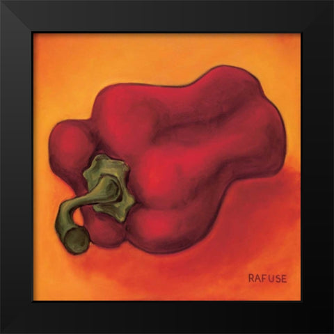 Red Pepper Black Modern Wood Framed Art Print by Rafuse, Will