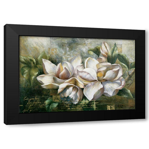 Dawning Magnolias Black Modern Wood Framed Art Print by Meng