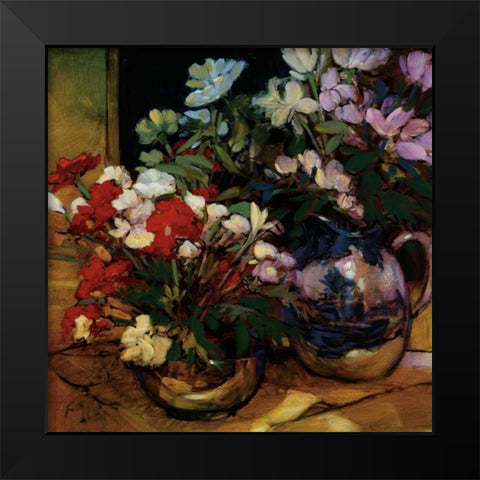 Bouquet for Two Black Modern Wood Framed Art Print by Craig, Philip