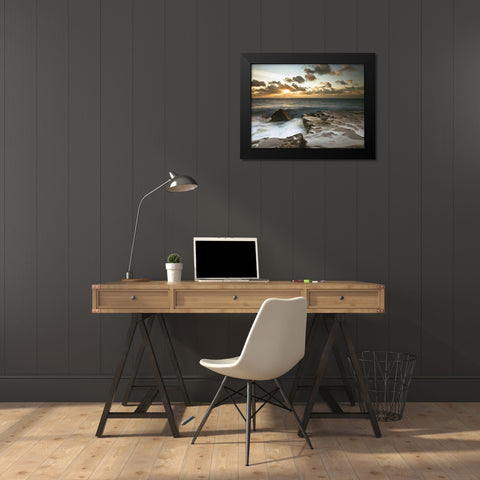 Splendid Sunrise Black Modern Wood Framed Art Print by Frank, Assaf