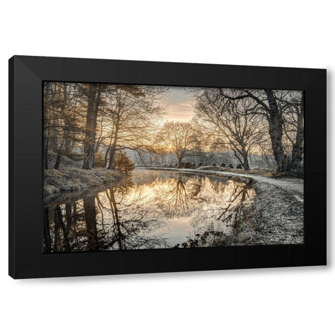 Frosty Morning Black Modern Wood Framed Art Print by Frank, Assaf