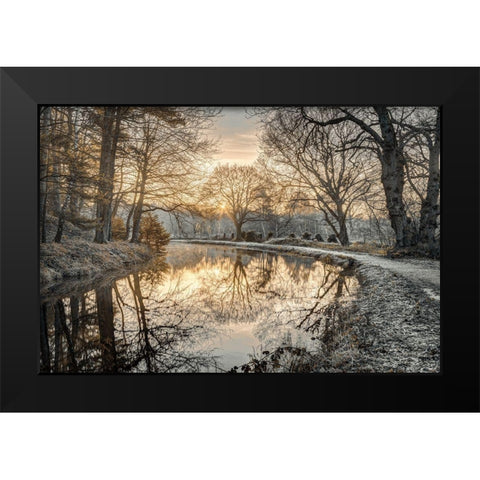 Frosty Morning Black Modern Wood Framed Art Print by Frank, Assaf