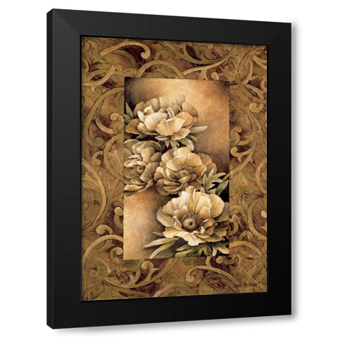 Poppies I Black Modern Wood Framed Art Print with Double Matting by Thompson, Linda