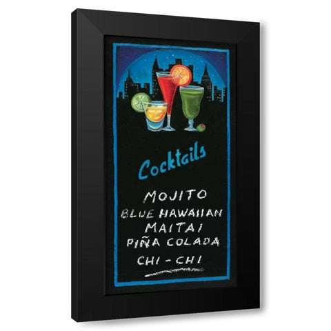 Cocktails Black Modern Wood Framed Art Print by Rafuse, Will
