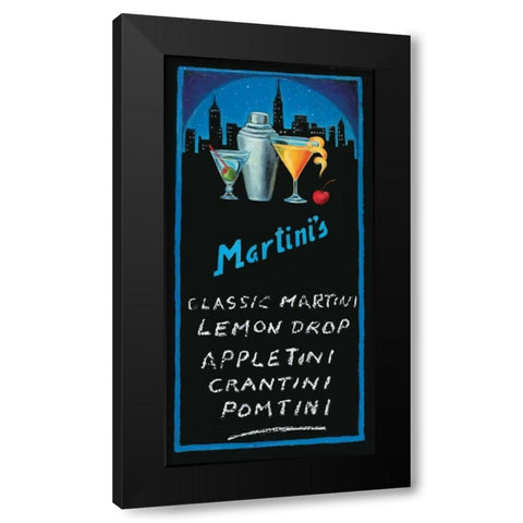 Martinis Black Modern Wood Framed Art Print with Double Matting by Rafuse, Will