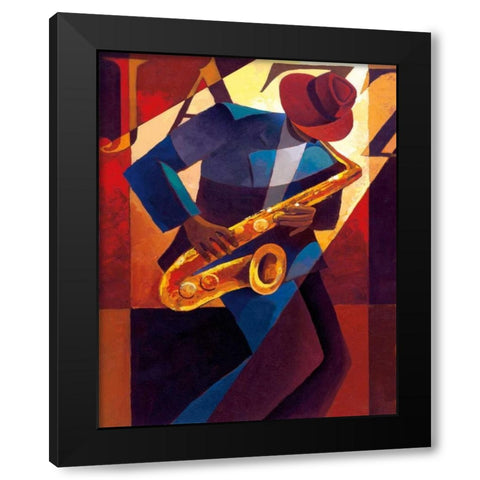 Bebop Black Modern Wood Framed Art Print with Double Matting by Mallett, Keith