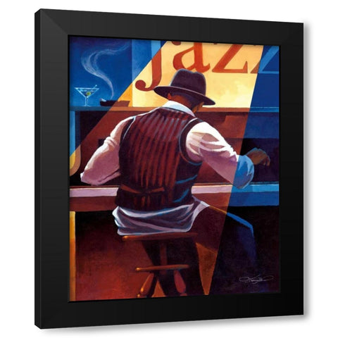 Ragtime Black Modern Wood Framed Art Print with Double Matting by Mallett, Keith