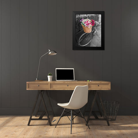 Basket of Flowers I Black Modern Wood Framed Art Print by Frank, Assaf