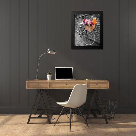 Basket of Flowers II Black Modern Wood Framed Art Print by Frank, Assaf