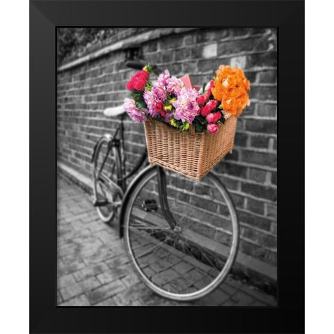 Basket of Flowers II Black Modern Wood Framed Art Print by Frank, Assaf