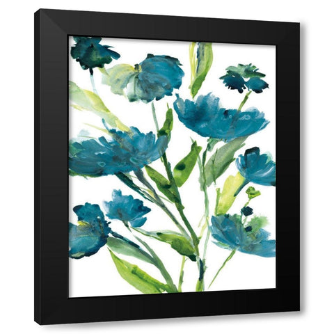 Blueberry Blooms II Black Modern Wood Framed Art Print by Frank, Assaf