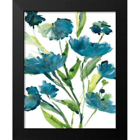 Blueberry Blooms II Black Modern Wood Framed Art Print by Frank, Assaf