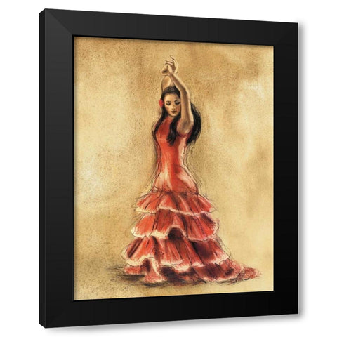 Flamenco Dancer I Black Modern Wood Framed Art Print by Gold, Caroline