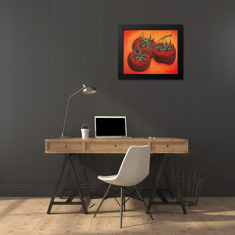 Three Tomatoes Black Modern Wood Framed Art Print by Rafuse, Will