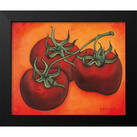 Three Tomatoes Black Modern Wood Framed Art Print by Rafuse, Will