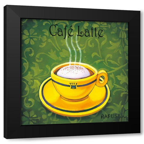 Cafe Latte Black Modern Wood Framed Art Print by Rafuse, Will