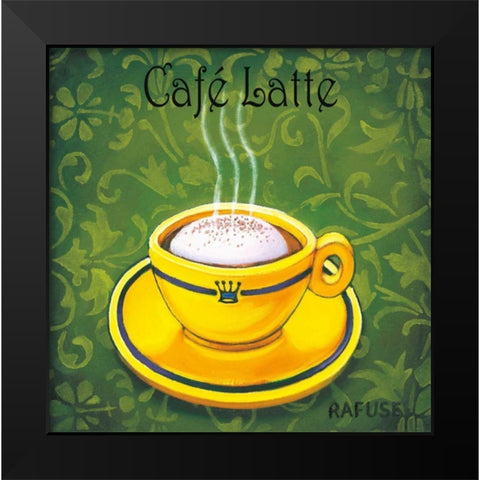 Cafe Latte Black Modern Wood Framed Art Print by Rafuse, Will