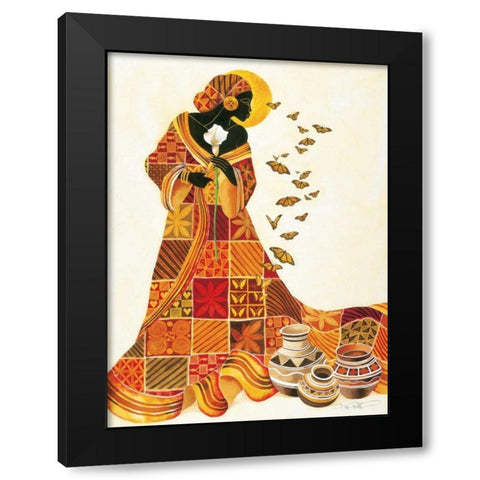 Souls Flight Black Modern Wood Framed Art Print with Double Matting by Mallett, Keith