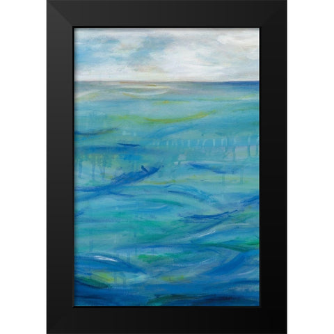 Deep Blue II Black Modern Wood Framed Art Print by Eider, Georgia