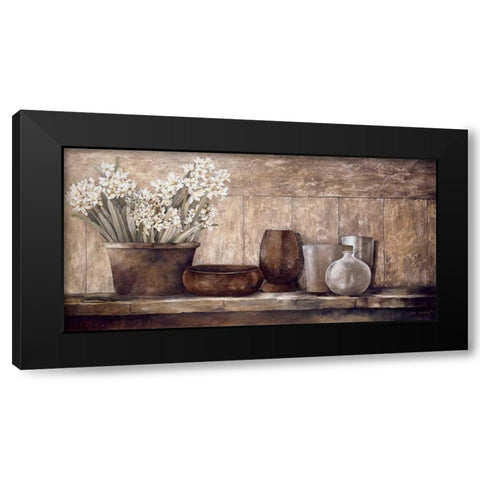 Hyacinth on a Sideboard Black Modern Wood Framed Art Print with Double Matting by Thompson, Linda