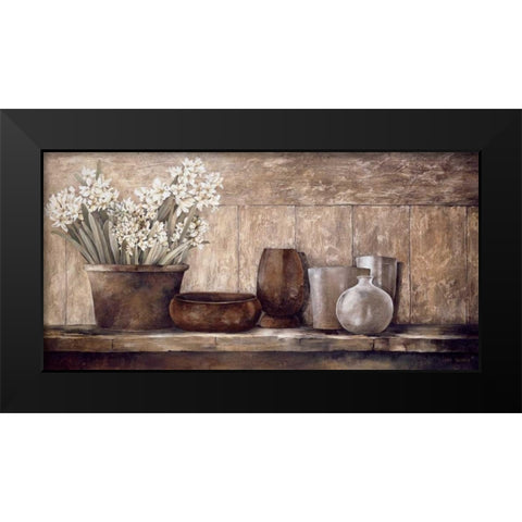 Hyacinth on a Sideboard Black Modern Wood Framed Art Print by Thompson, Linda