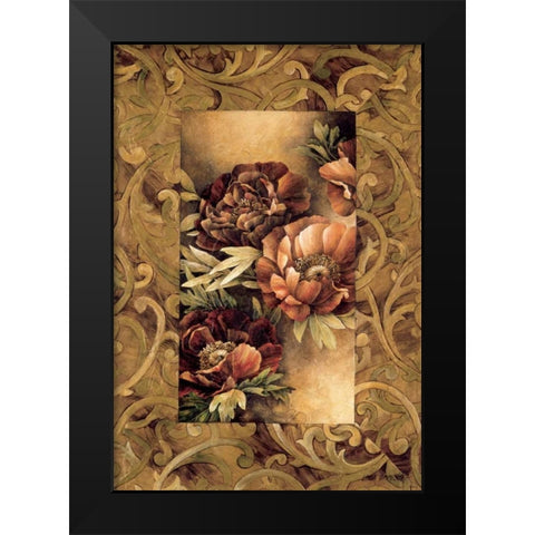 Poppies II Black Modern Wood Framed Art Print by Thompson, Linda