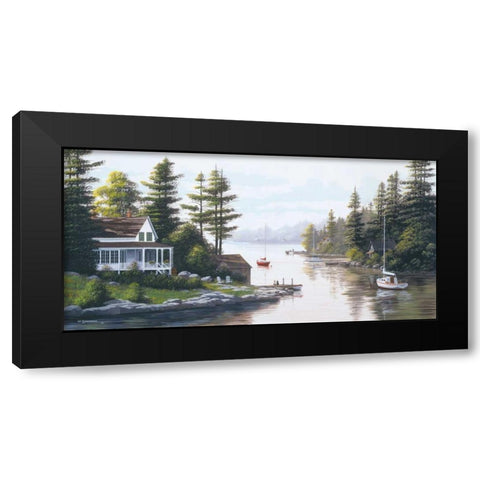 Cottage Country Black Modern Wood Framed Art Print with Double Matting by Saunders, Bill